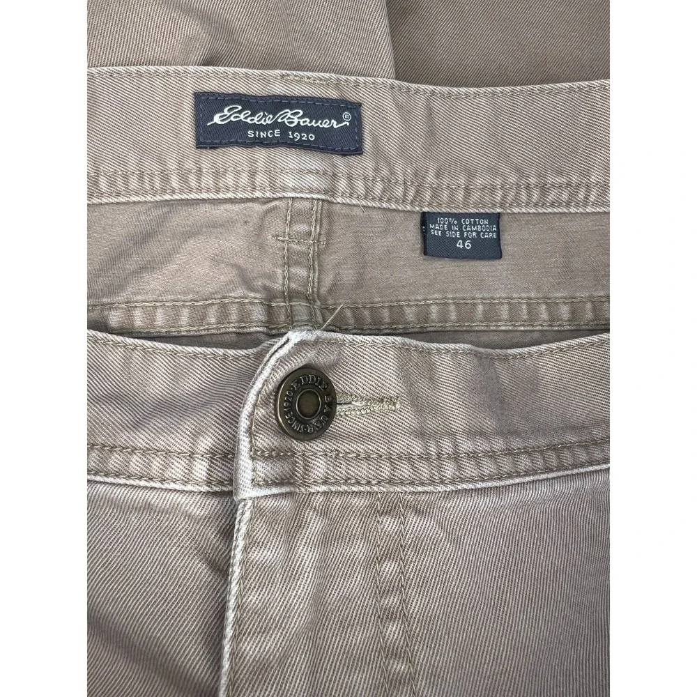 Eddie Bauer Cargo Shorts 46 100% Cotton Khaki Style 0744 Hiking Workwear Gorp